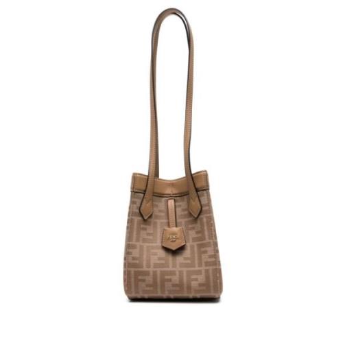 Origami Mini Jacquard Tostado Tas Fendi , Brown , Dames