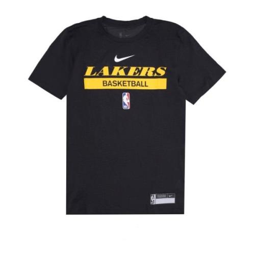 NBA Lakers Oefen Tee Zwart Nike , Black , Heren