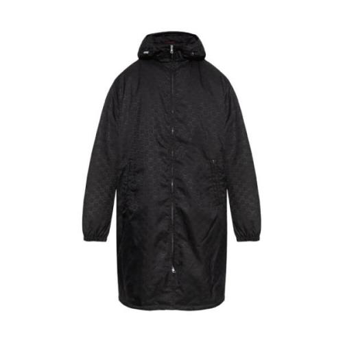 Monogram Jacquard Parka met Matte Finish Gucci , Black , Heren