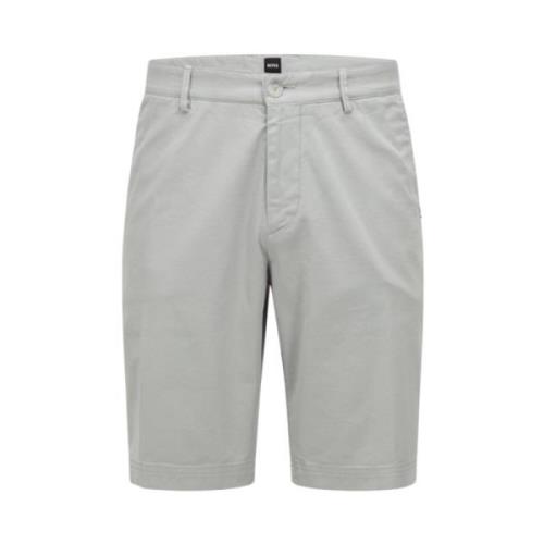 Slim Fit Elastische Katoenen Shorts Hugo Boss , Gray , Heren