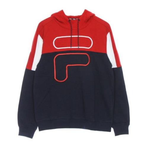 Geblokkeerde Lichtgewicht Hoodie Zwart/Rood/Wit Fila , Multicolor , He...