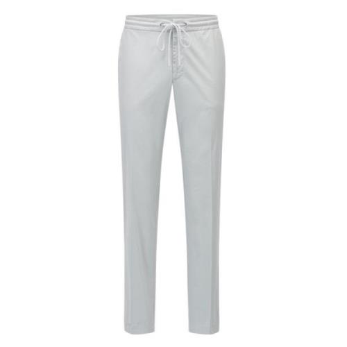 Slim Fit Elastische Katoenen Broek Grijs Hugo Boss , Gray , Heren