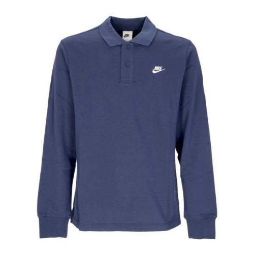 Lange Mouw Club Polo Middernacht Marineblauw/Wit Nike , Blue , Heren