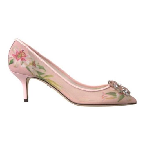 Bloemen Kristal Bellucci Pumps Schoenen Dolce & Gabbana , Pink , Dames