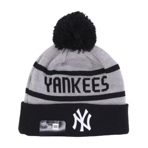 Yankees Pom Pom Beanie Hat New Era , Gray , Heren