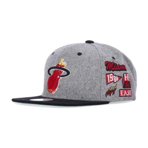 Miami Heat NBA Snapback Pet Mitchell & Ness , Gray , Heren