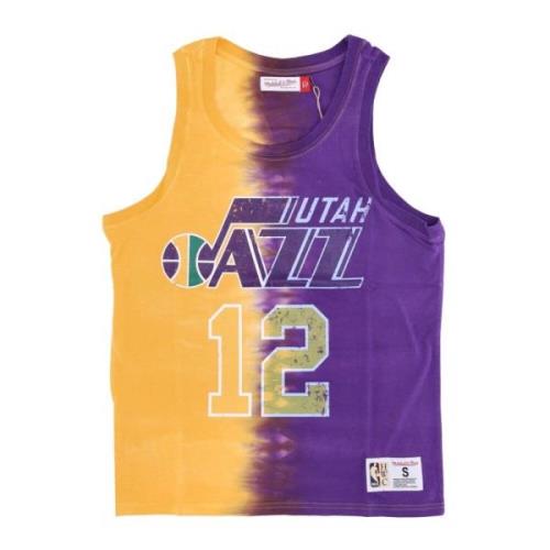 Utah Jazz Tie Dye Tank Top Mitchell & Ness , Multicolor , Heren