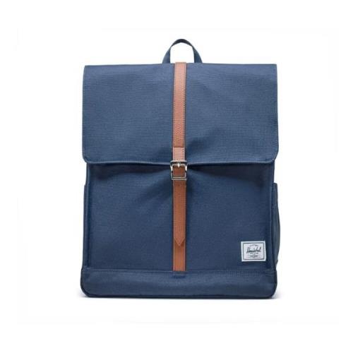 Navy Stad Rugzak met Gestreepte Stof Herschel , Blue , Unisex