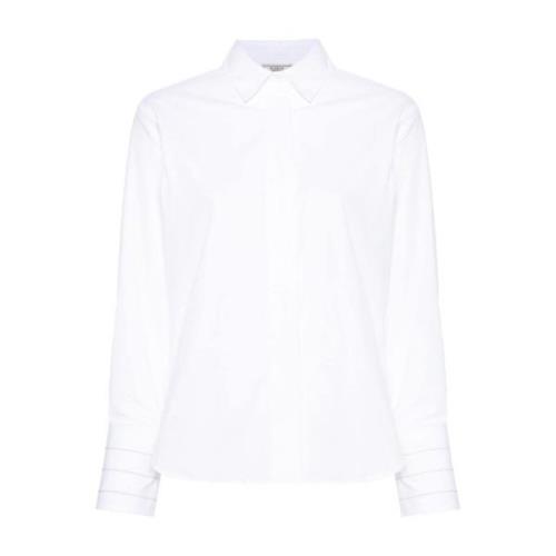 Witte kraaltjesblouse Peserico , White , Dames