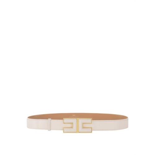 Synthetische leren riem Ivoor Goud Elisabetta Franchi , Beige , Dames