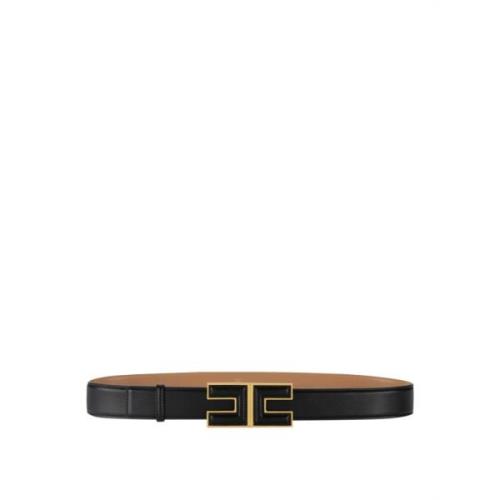 Zwart Synthetisch Leren Riem Elisabetta Franchi , Black , Dames