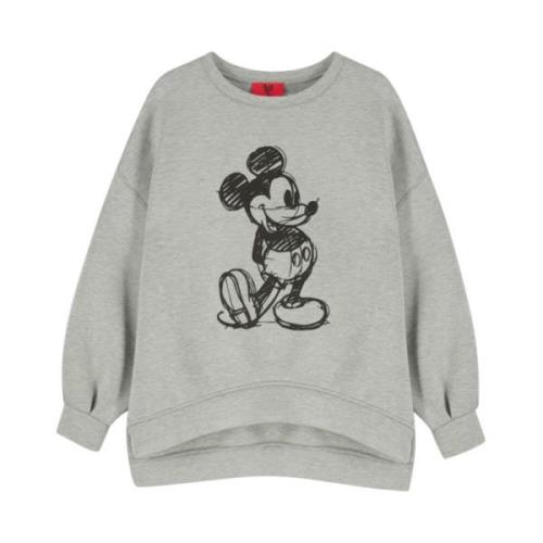 Asymmetrische Mickey Print Sweater Aniye By , Gray , Dames