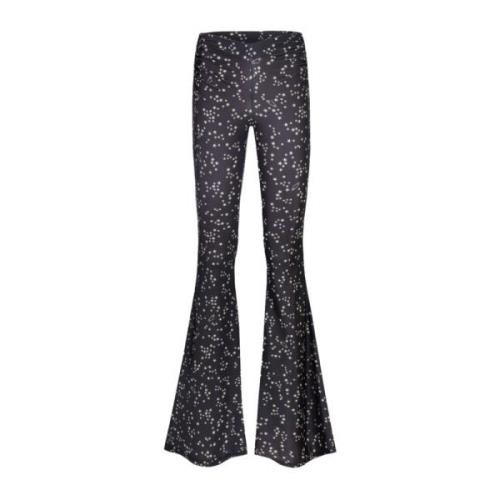 Gedrukte Flare Broek Melkster Zwart Aniye By , Black , Dames