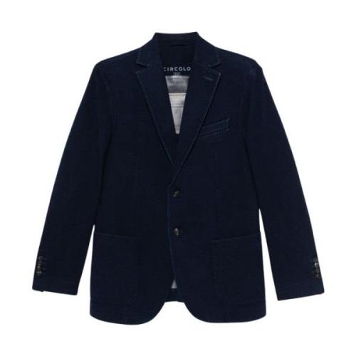 Blauw Denim Jack Met Revers Circolo 1901 , Blue , Heren