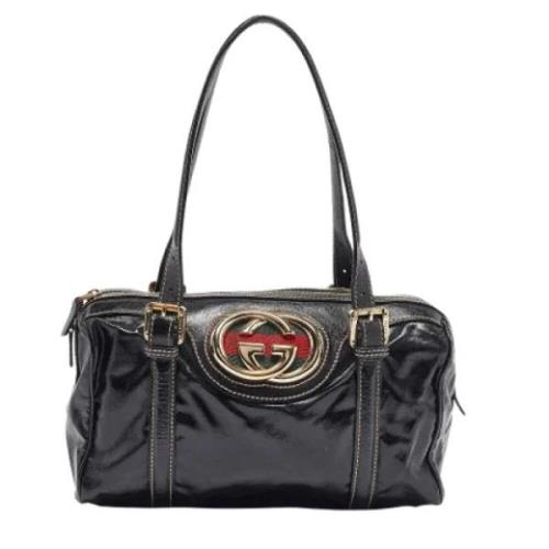 Pre-owned Leather handbags Gucci Vintage , Black , Dames