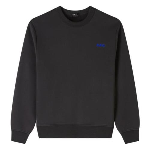 Katoenen Sweatshirt met Voorkantlogo A.p.c. , Black , Heren