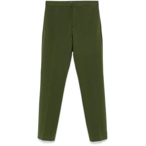 Khaki Stretch Jersey Broek met Plooi Fabiana Filippi , Green , Dames