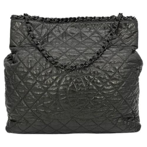 Pre-owned Leather chanel-bags Chanel Vintage , Gray , Dames