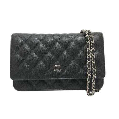 Pre-owned Leather chanel-bags Chanel Vintage , Black , Dames