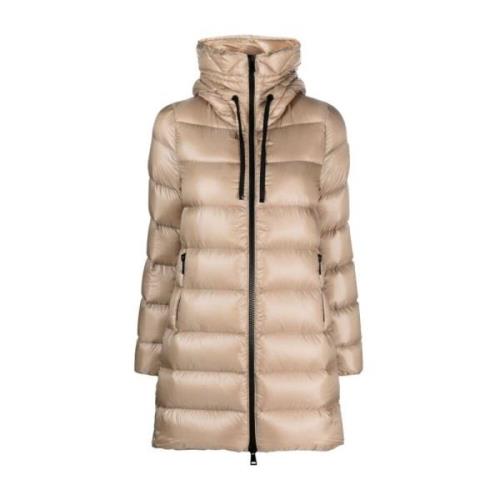 Gewatteerde Grijze Jas met Logopatch Moncler , Gray , Dames