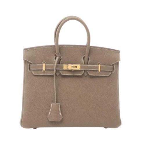 Pre-owned Leather handbags Hermès Vintage , Gray , Dames