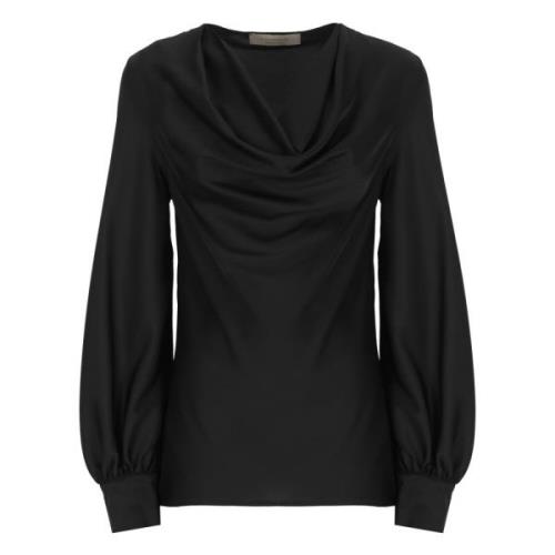 Zwarte V-hals Lange Mouw Blouse D.Exterior , Black , Dames