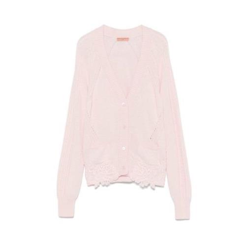 Roze Gebloemde Geborduurde Vest Ermanno Scervino , Pink , Dames