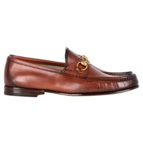 Pre-owned Leather flats Gucci Vintage , Brown , Heren