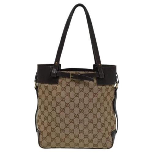 Pre-owned Canvas totes Gucci Vintage , Beige , Dames