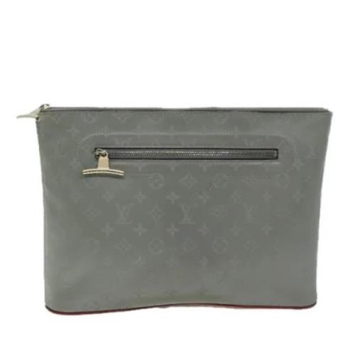 Pre-owned Canvas clutches Louis Vuitton Vintage , Gray , Dames