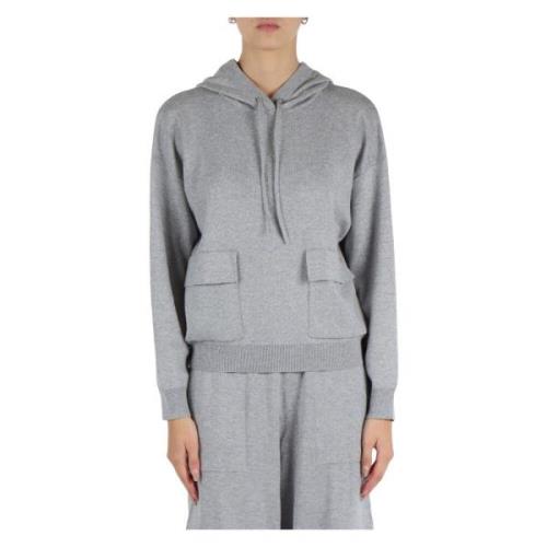 Wollen en lurex trui met capuchon Sun68 , Gray , Dames