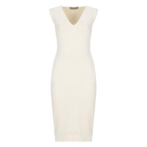 Ivoor Wolmix V-Hals Jurk D.Exterior , Beige , Dames