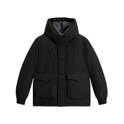 Zwarte Bomberjack Mannen Stijl Woolrich , Black , Heren