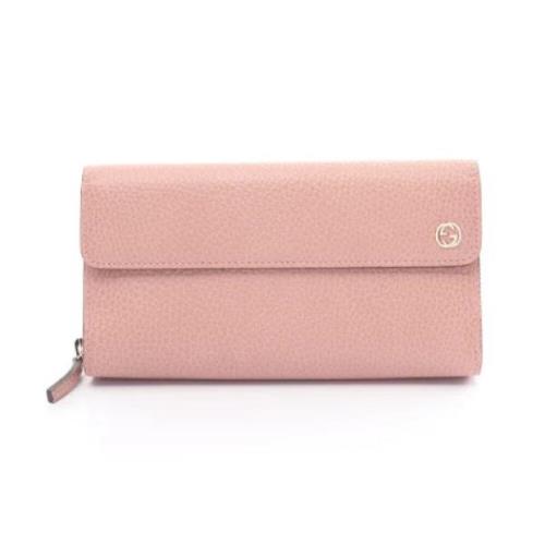 Pre-owned Leather wallets Gucci Vintage , Pink , Dames