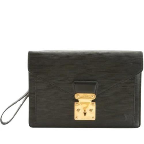 Pre-owned Leather clutches Louis Vuitton Vintage , Black , Dames