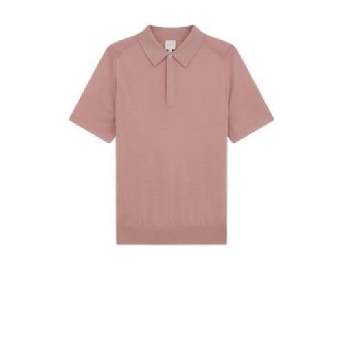 Roze Merino Wol Polo Shirt PS By Paul Smith , Pink , Heren