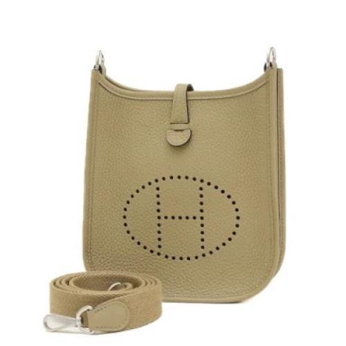 Pre-owned Leather shoulder-bags Hermès Vintage , Beige , Dames