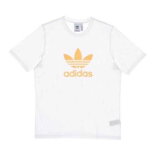 Klassieke Trefoil Heren T-shirt Wit/Oranje Adidas , White , Heren