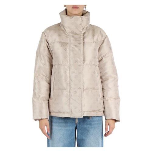 Gewatteerde Logo Motief Puffer Jas Richmond , Beige , Dames