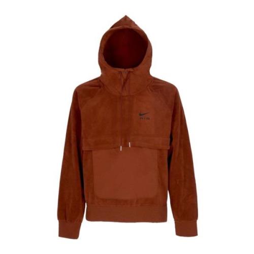 Winterhoodie met nylon inzetstukken Nike , Brown , Heren