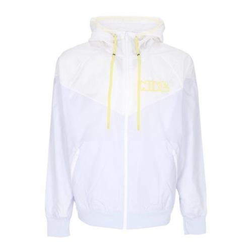 Windrunner Geweven Windbreaker Jas Grijs/Wit/Geel Nike , White , Heren