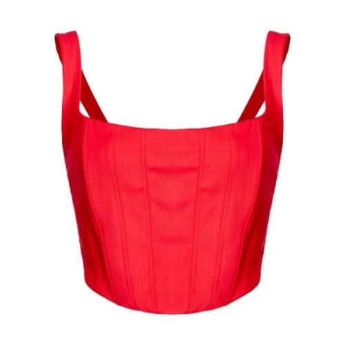 Mouwloze Viscose Bustier Top Pinko , Red , Dames