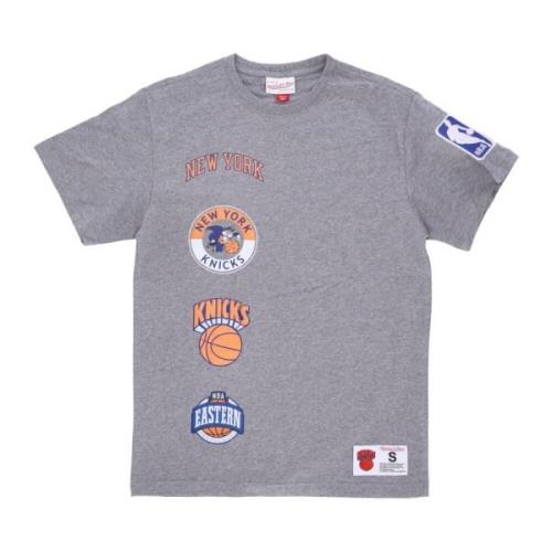 NY Knicks T-shirt Grijs Heather Mitchell & Ness , Gray , Heren