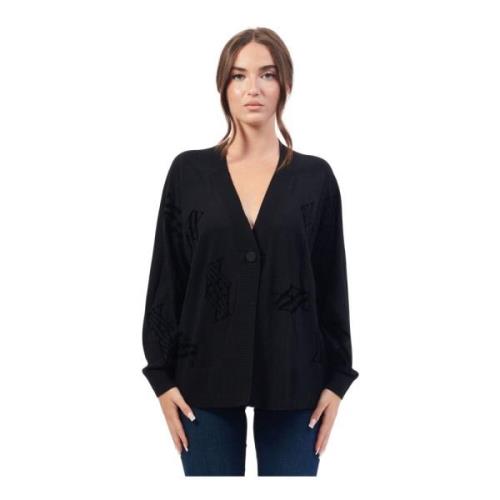 Zwarte Cardigan met Raglanmouwen Armani Exchange , Black , Dames