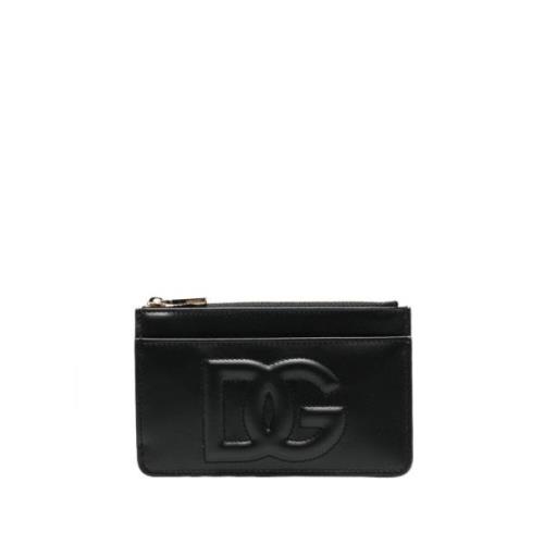 Zwarte DG Logo Kaarthouder Tas Dolce & Gabbana , Black , Dames