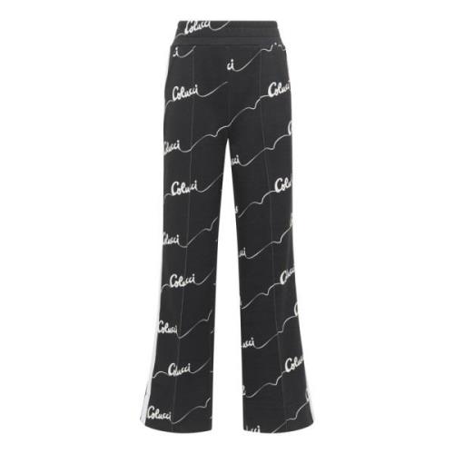 Wijde Pijp Sweatpants Di Vita Carlo Colucci , Black , Dames