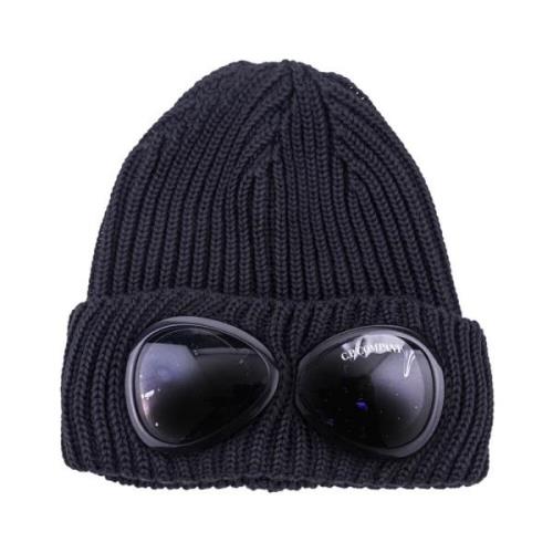 Dunne Wollen Beanie met Dubbel Voorlens Detail C.p. Company , Black , ...