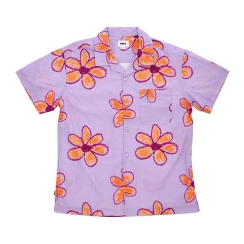 Digitale Lavendel Korte Mouw Shirt Obey , Multicolor , Heren