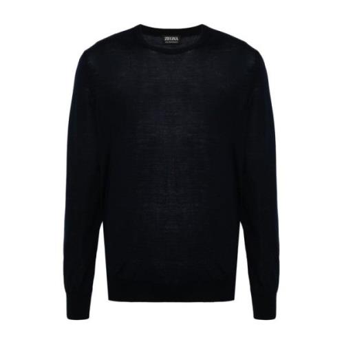 B09 Crewneck Sweater Ermenegildo Zegna , Blue , Heren