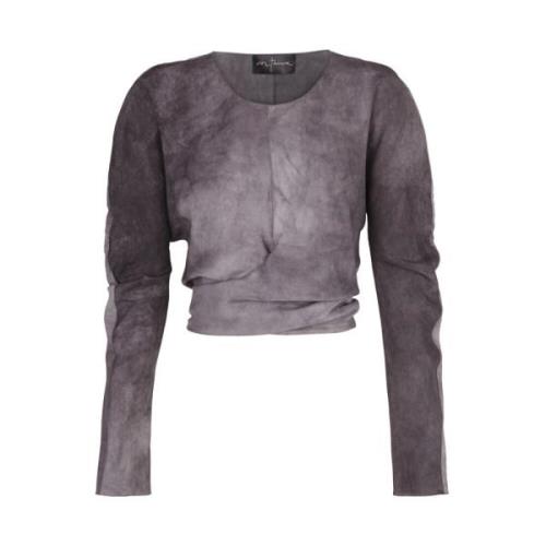 Lila Zijden Habotai Top Cortana , Gray , Dames